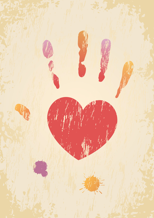 Set of Unusual heart elements vector graphic 03