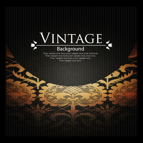 Vintage Dark Backgrounds vector 02