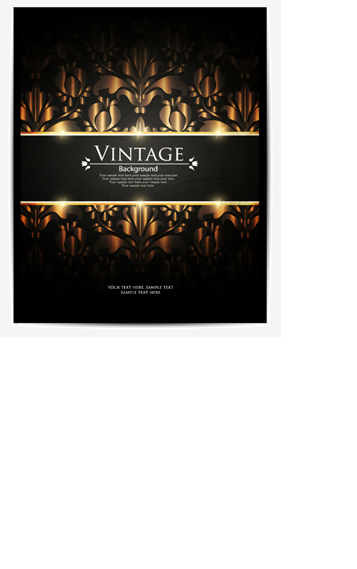 Vintage Dark Backgrounds vector 03