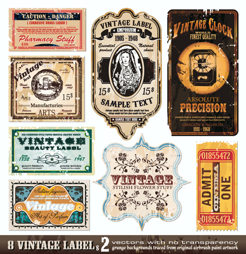 Vector set of Creative Vintage Labels 01