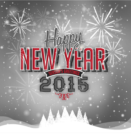 Vintage background 2015 christmas and new year vector set 01