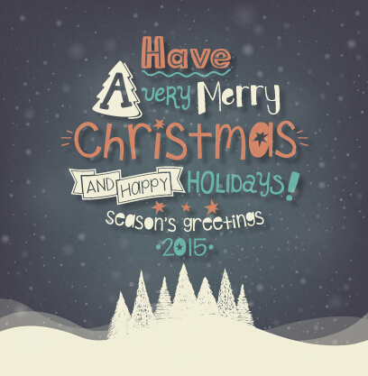 Vintage background 2015 christmas and new year vector set 03