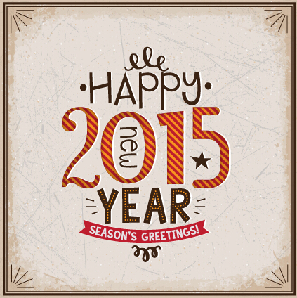 Vintage background 2015 christmas and new year vector set 05