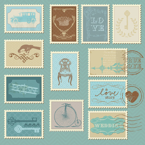 wedding vintage postage stamps 