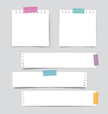 White paper banners vectors set 04