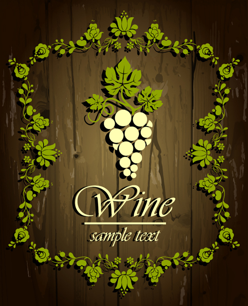 Wine vintage background vector set 03