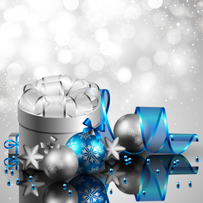 Shiny Xmas decorations design vector 06