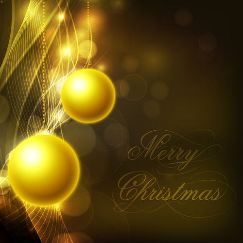 Shiny Xmas decorations design vector 08
