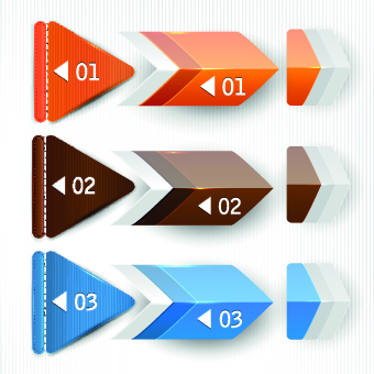 Banners with numbers Creative design 03