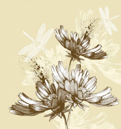 Classic hand painting background vector 02 Classic hand painting background vector 02
