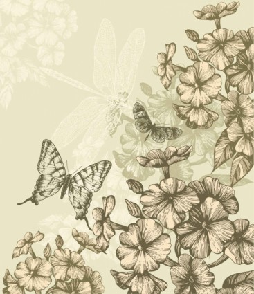 Classic hand painting background vector 01 Classic hand painting background vector 01