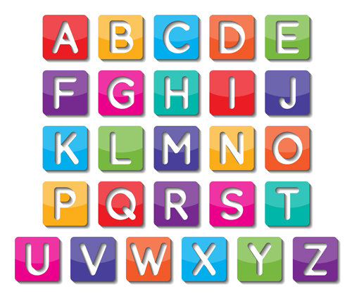 hollow out Hollow colored alphabet 