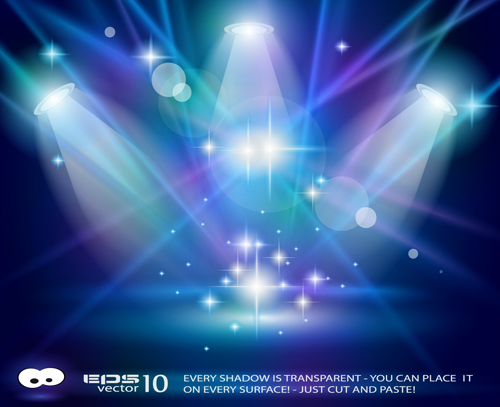 Set of Blue Spotlights background vector 02