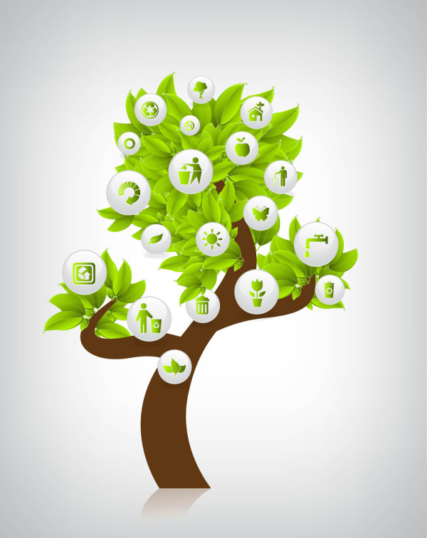 green environmental protection vector icon 04