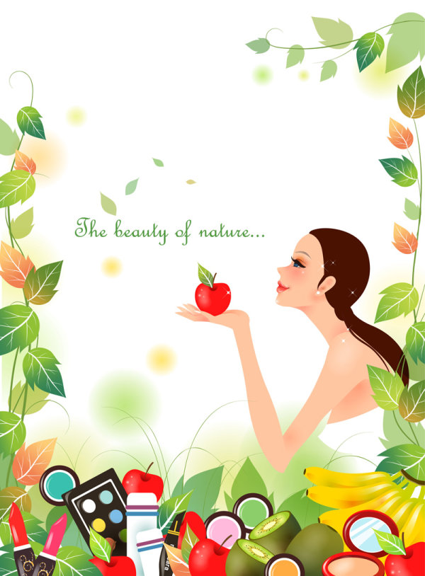 cartoon beauty vector background 02