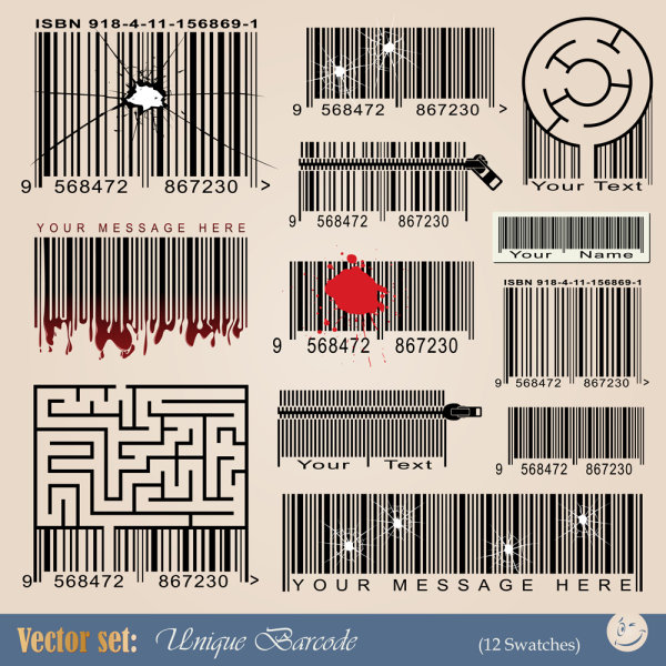 Barcode design Elements vector set 02