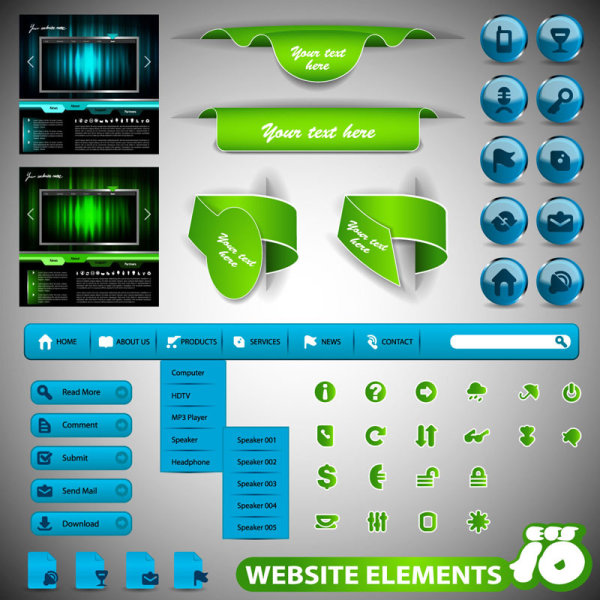 web elements element design collection 