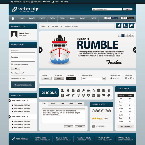 Exquisite Web design EPS template vector 02