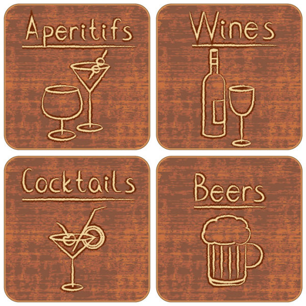 Different of Vintage food labels vector 01