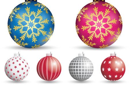 vector tree decorative christmas balls 