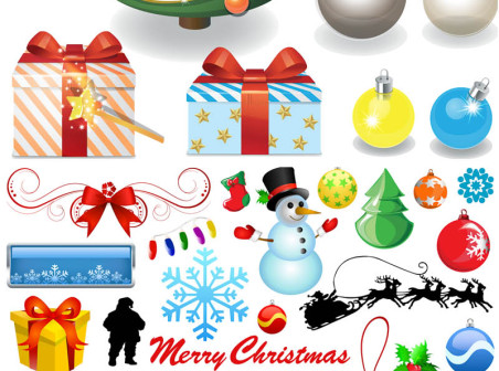 Cartoon Christmas design elements collection
