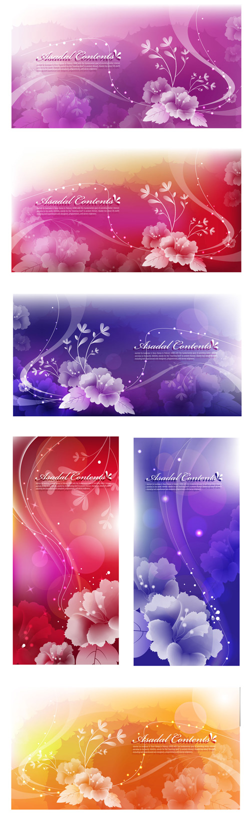 Shiny Flowers curve  vector