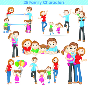 Vivid people design elements vector set 02