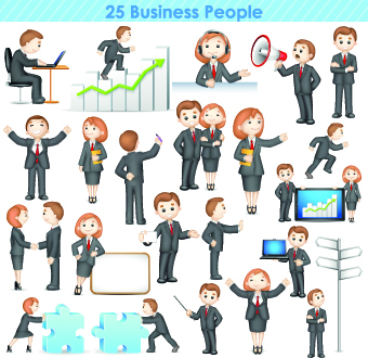Vivid people design elements vector set 03