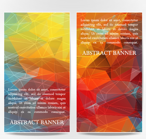 ic shapes vertical banners vector 03 Abstract geometric shapes vertical banners vector 03