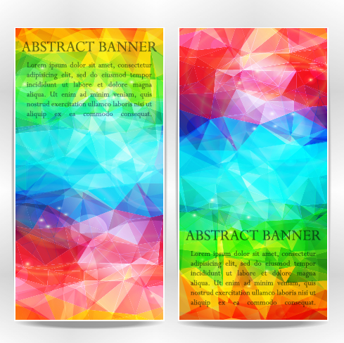 ic shapes vertical banners vector 05 Abstract geometric shapes vertical banners vector 05