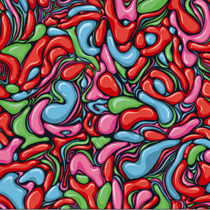Abstract shapes paint oil seamless pattern vector 03