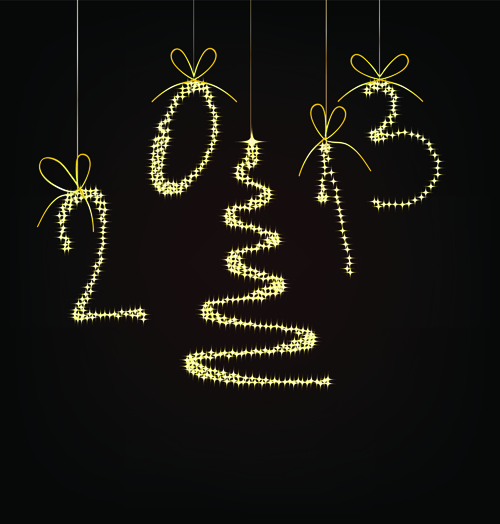 Black style Merry Christmas Cards vector 05
