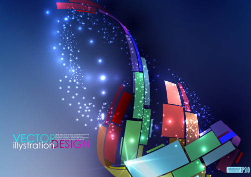 Blue dynamic Backgrounds Illustration 01