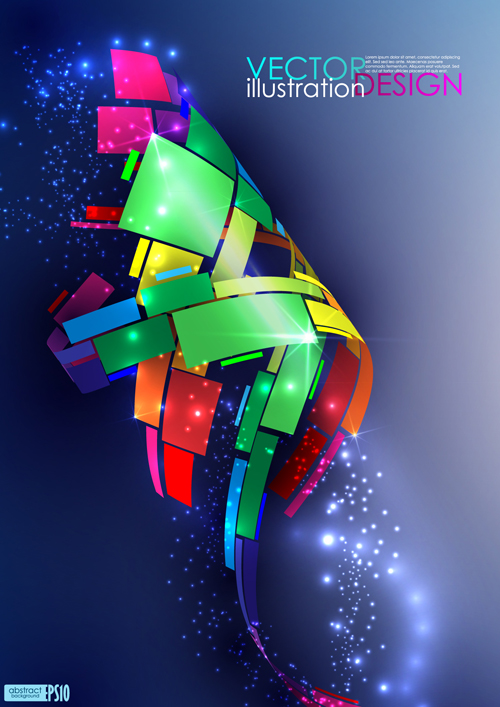 Blue dynamic Backgrounds Illustration 04