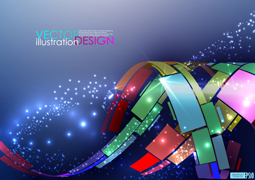 Blue dynamic Backgrounds Illustration 05