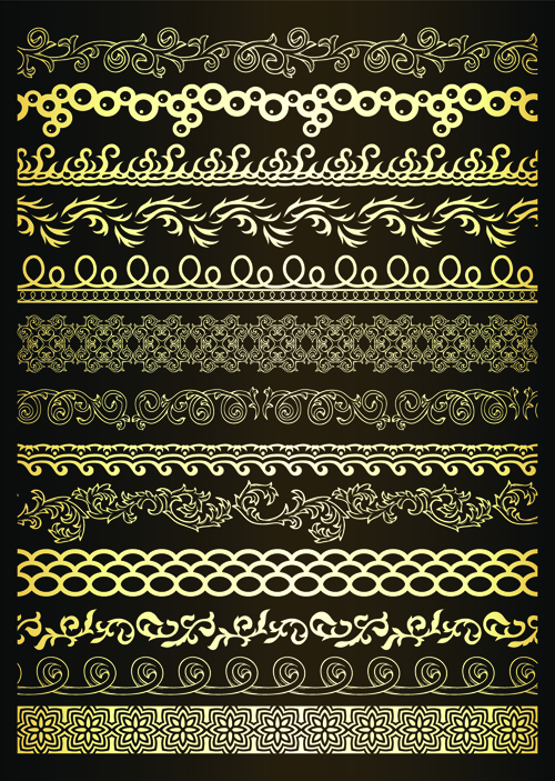 Retro lace Borders vector set 02