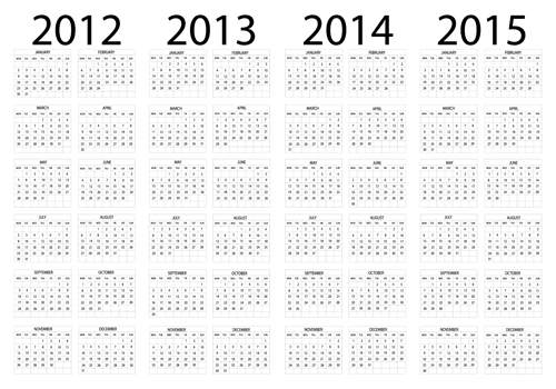 Set of 2013 2018 Calendars template vector graphic 01