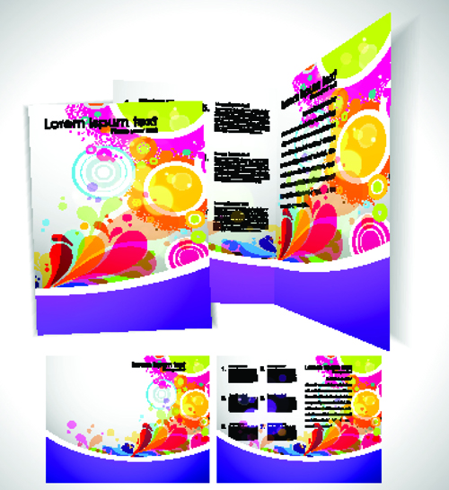 Cartoon style Brochure cover template vector 02
