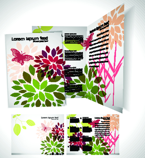 Cartoon style Brochure cover template vector 04