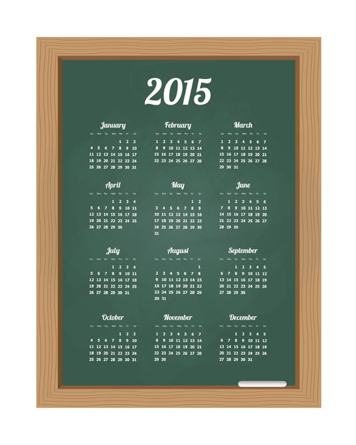 chalkboard calendar 2015 