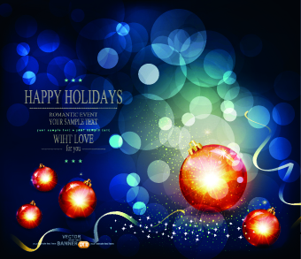 holiday christmas baubles background vector background 