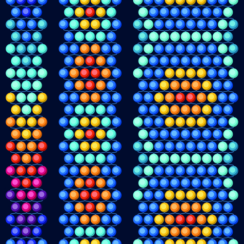 Colored round beads vector pattern set 01