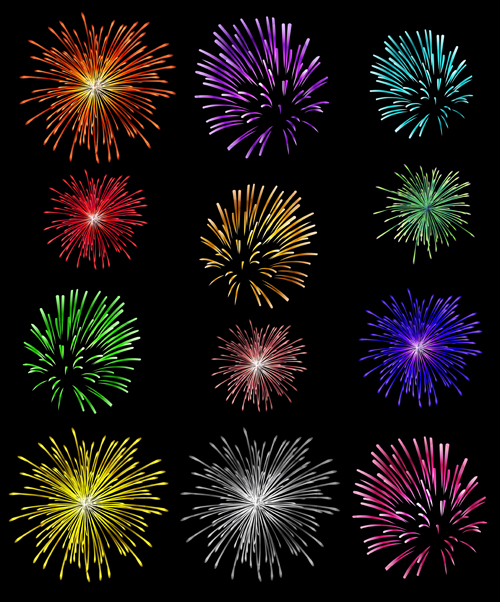 illustration holiday Fireworks colorful 