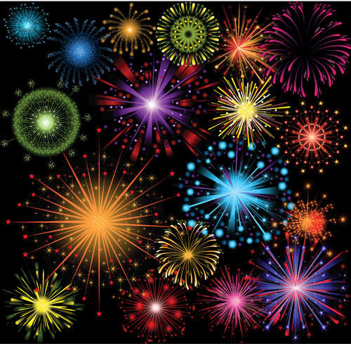 illustration holiday Fireworks colorful 