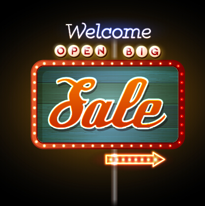 Colorful neon billboard vector set 08