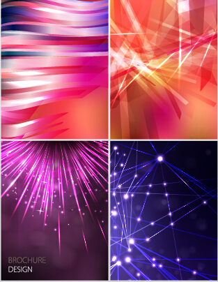 Cover of magazine with brochure vector set 03
