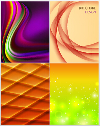 Cover of magazine with brochure vector set 04
