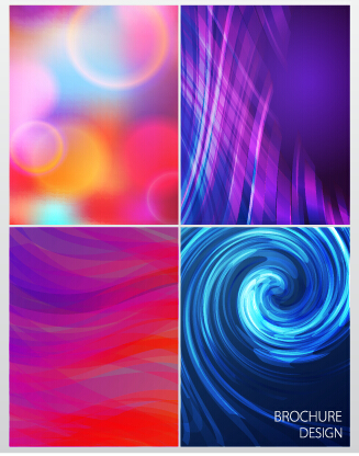 Cover of magazine with brochure vector set 08