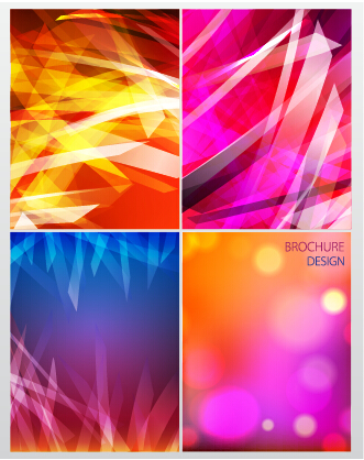 Cover of magazine with brochure vector set 09