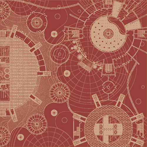 Creative architectural blueprint background vector 01